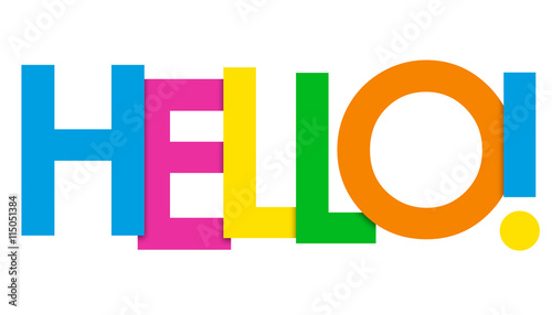 "HELLO" Overlapping Letters Vector Icon