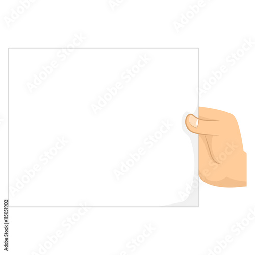 Vector Illustration of Hand holding Blank Paper