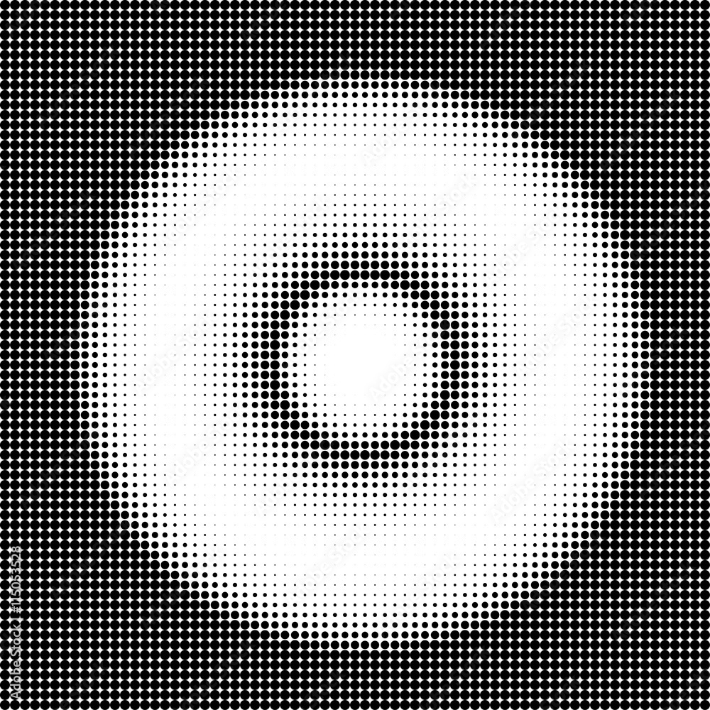 Circle Art. halftone dots in form.