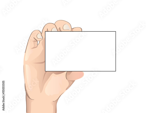 hand holding empty card vector