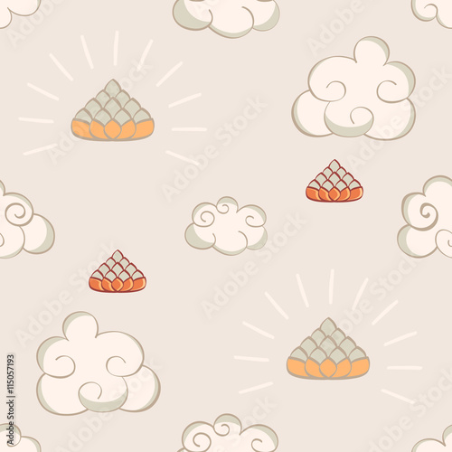 Cartoon Oriental seamless pattern