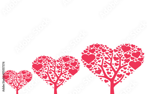 tree of heart , love tree symbol vector