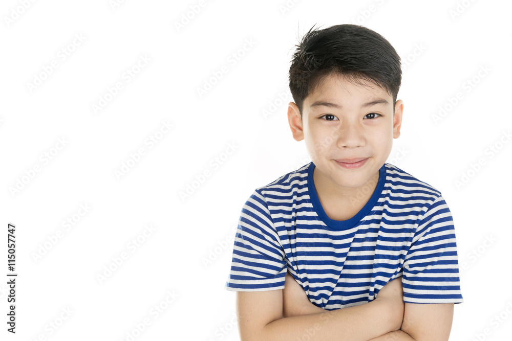 Portrait of asian happy boy smile face and looking at camera on Portrait of asian happy boy smile face and looking at camera on