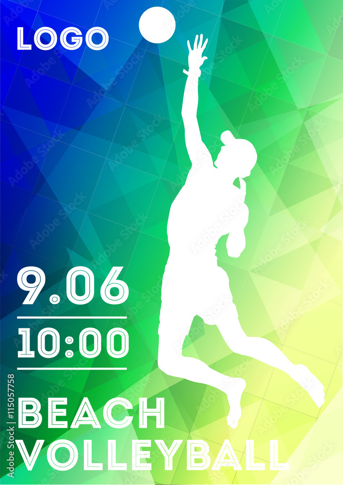 Beach volleyball. Poster.