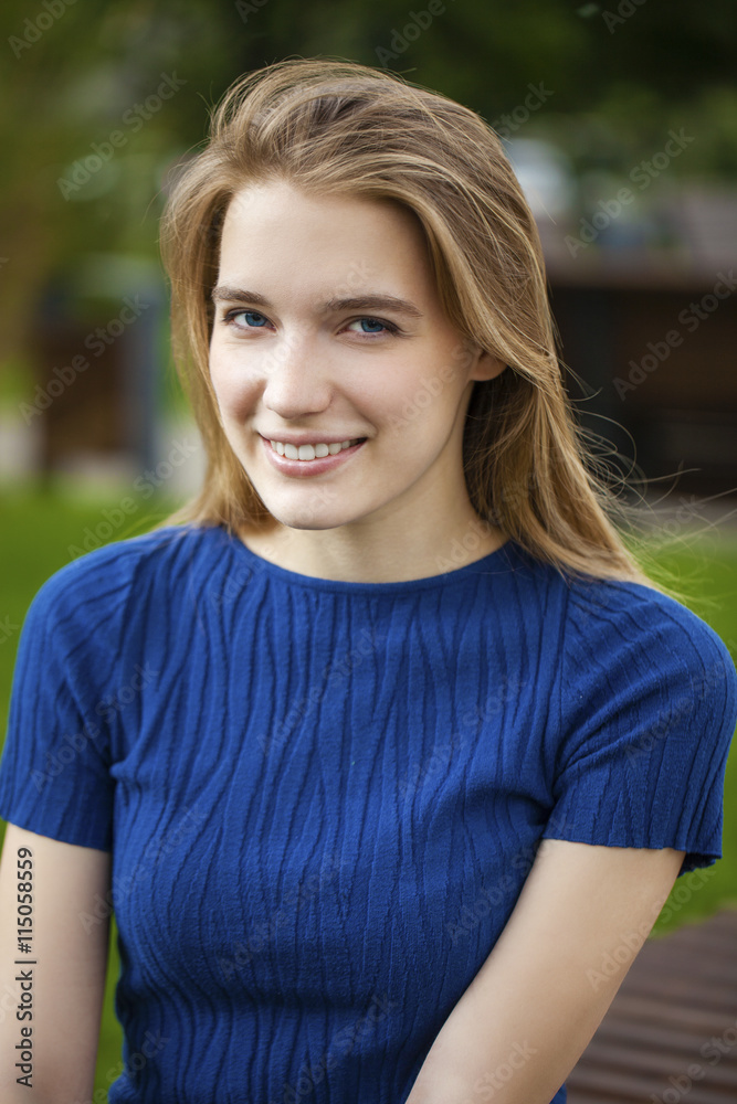 Portrait close up of young beautiful blonde woman Portrait close up of young beautiful blonde woman