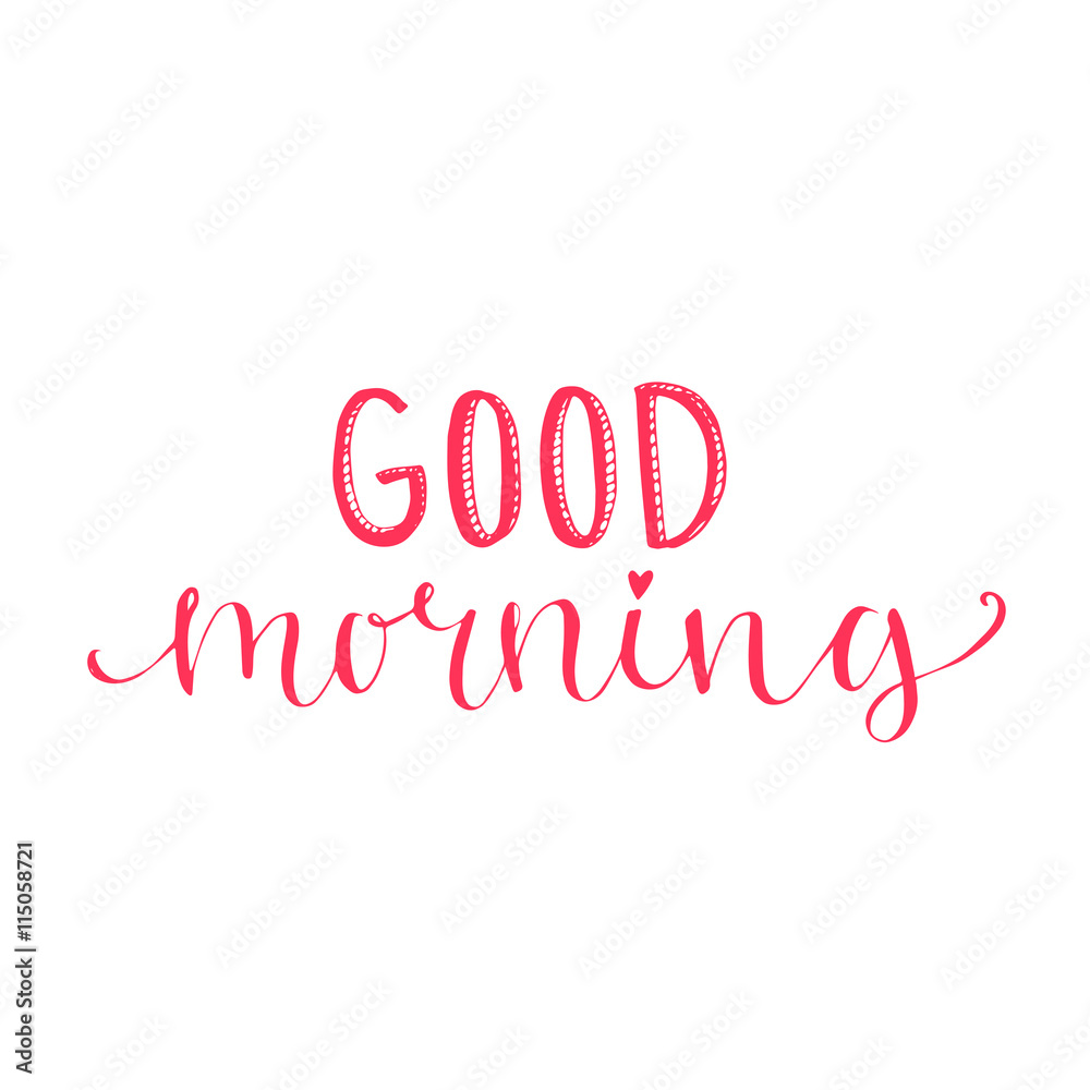 Good morning words. Lettering for social media, cards and posters
