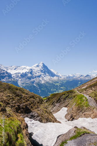 Grindelwald, Berner Oberland, Alpen, Eiger, Eigernordwand, Kleine Scheidegg, Lauberhorn, Männlichen, Höhenweg, First, Grosse Scheidegg, Sommer, Schweiz