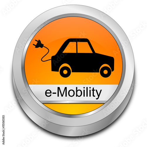 e-Mobility Button - 3D illustration