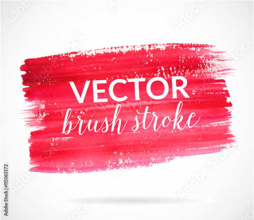 Red paint stroke, artistic dry brush vector texture. Backdrop for banners and web design. Watercolor hand painted horizontal stain .