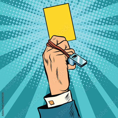 yellow card warning business concept