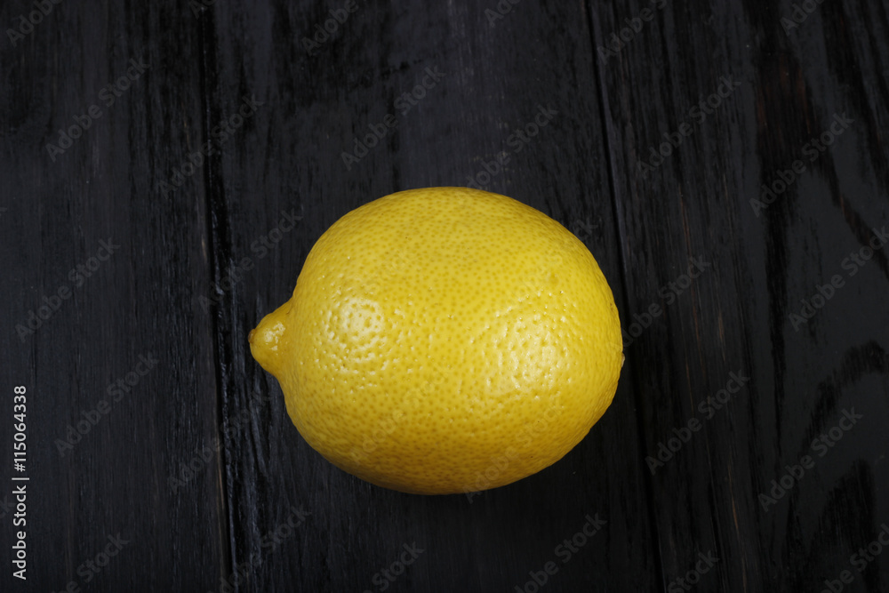 lemon on wooden background