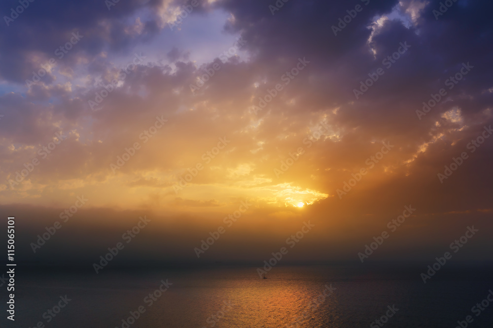 golden sunset over sea
