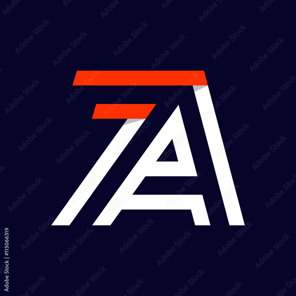 Fast speed two lines letter A logo on black. Fast speed two lines letter A logo on black.