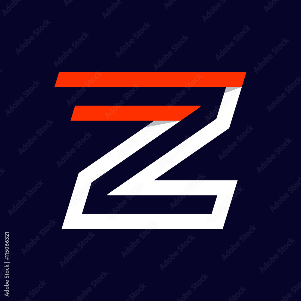 Fast speed two lines letter Z logo on black. Fast speed two lines letter Z logo on black.