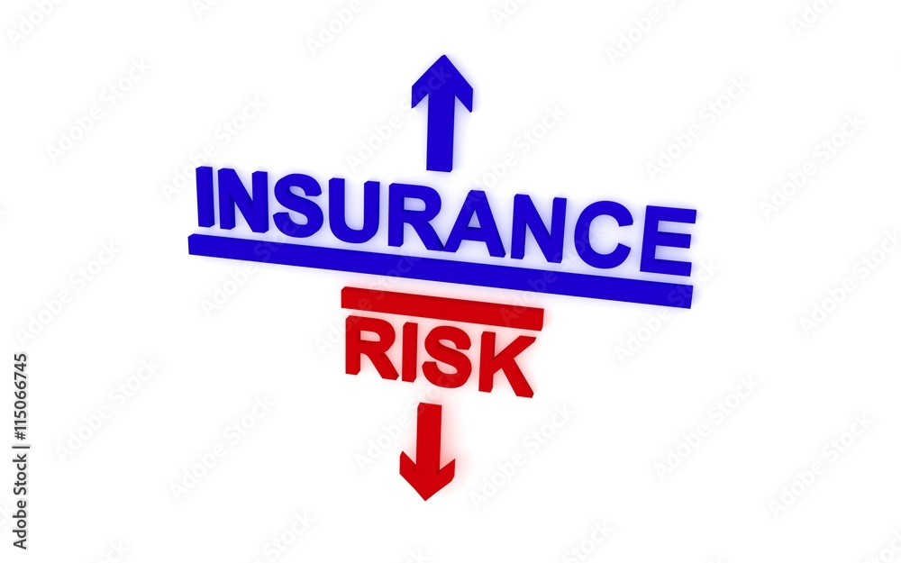 What choose: insurance or risk. 3D rendering.