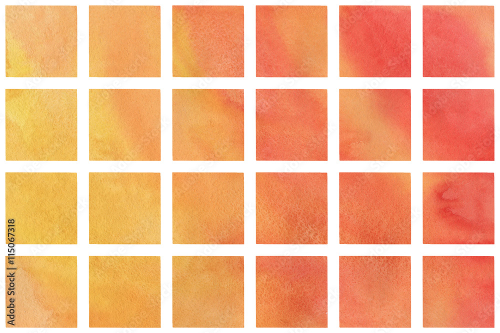 Watercolor orange squares