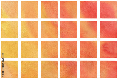 Watercolor orange squares