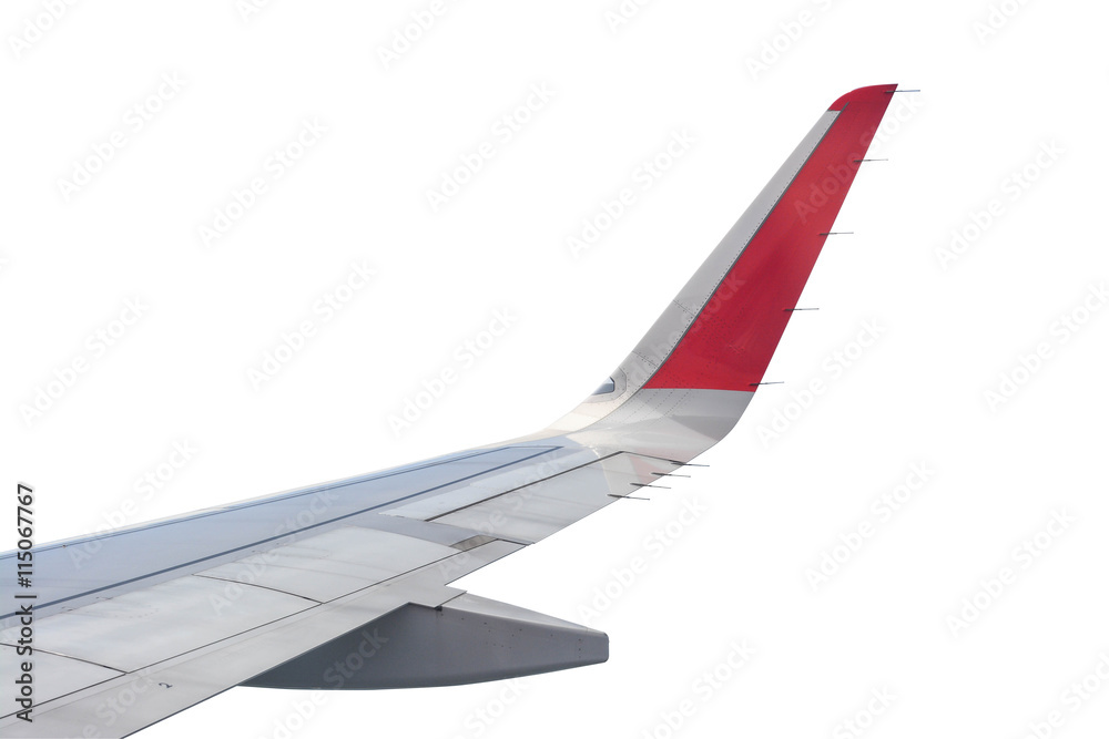 Naklejka premium wing of the plane isolate on white