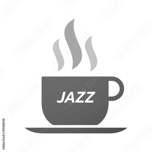 Coffee mug icon with    the text JAZZ