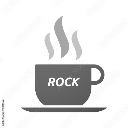 Coffee mug icon with    the text ROCK