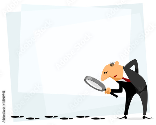 Businessman with loupe