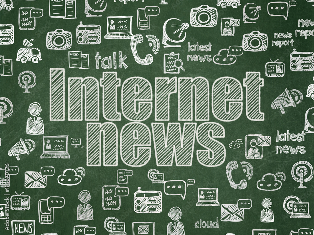 News concept: Internet News on School board background News concept: Internet News on School board background