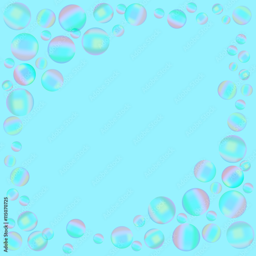 frame with soap bubbles