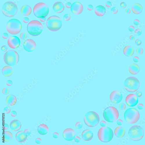 frame with soap bubbles