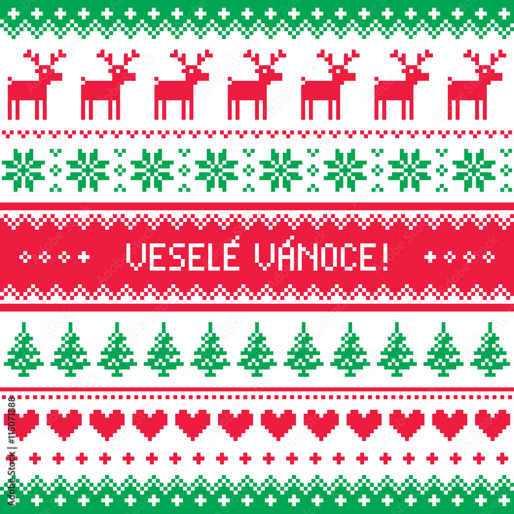 Vesele Vanoce greetings card - Merry Christmas in Czech
Vesele Vanoce greetings card - Merry Christmas in Czech