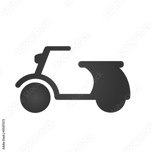 Scooter icon. Retro scoter icon. Simple flat logo of scooter on white background. Vector illustration.