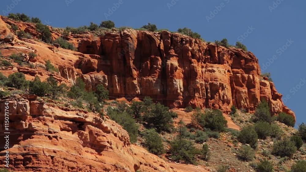 Red Rocks at Page Springs Desert, Arizona, USA - Graded and stabilized version. Watch also for the native material, straight out of the camera.