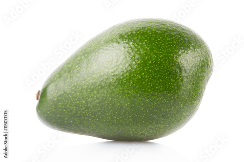 Avocado single isolated on white, clipping path