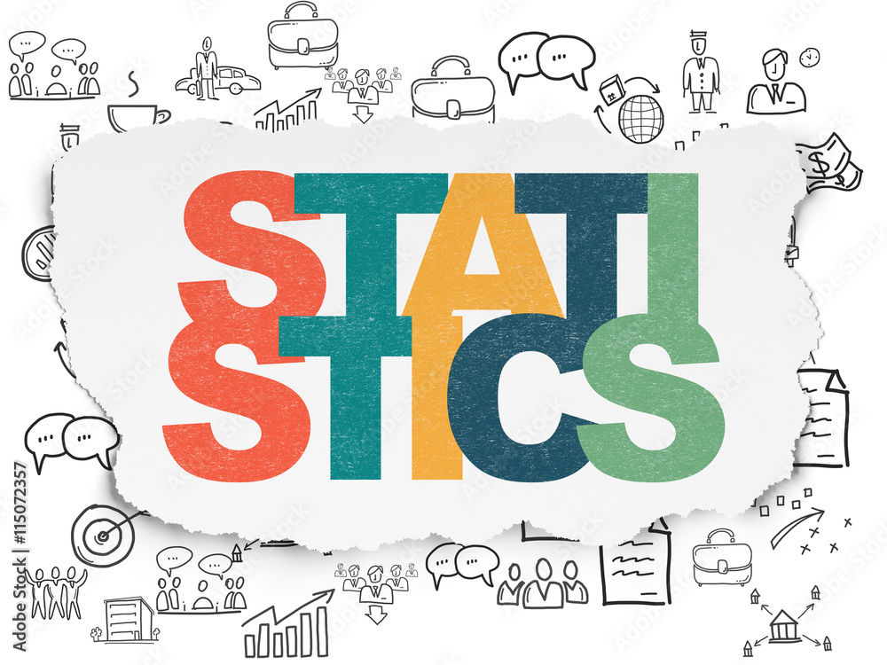 Finance concept: Statistics on Torn Paper background Finance concept: Statistics on Torn Paper background