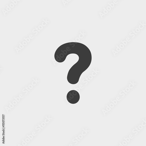 Question mark sign icon in a flat design in black color. Vector illustration eps10