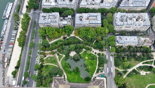 Champ de Mars seen from the top of Eiffel Tower  Paris