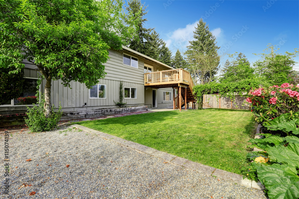 Countryside house with wooden walkout deck