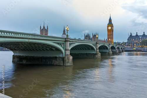 Night photo of Westminster Bridge and Big Ben, London, England, United Kingdom