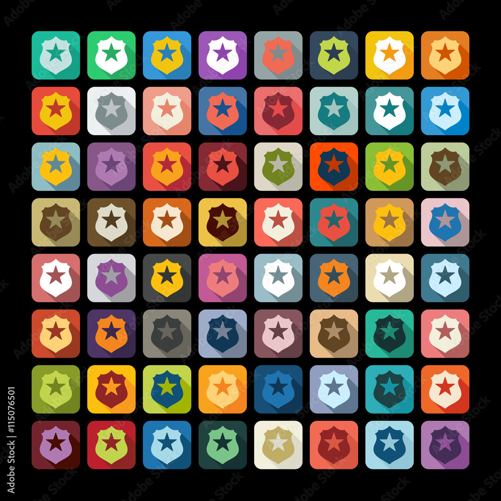 Flat design: police badge Flat design: police badge