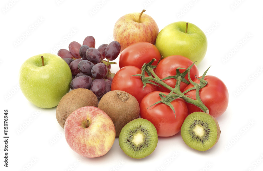 Variety of fruit and tomatoes Variety of fruit and tomatoes