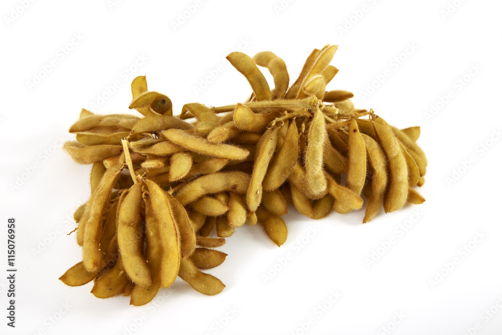 bunch of boiled soybean with shell bunch of boiled soybean with shell