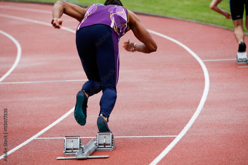 Fototapeta premium Sprinter leaving starting blocks