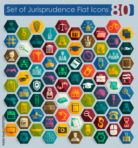 Set of jurisprudence icons