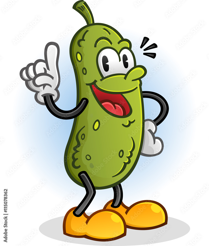Naklejka premium Retro Pickle Cartoon Character