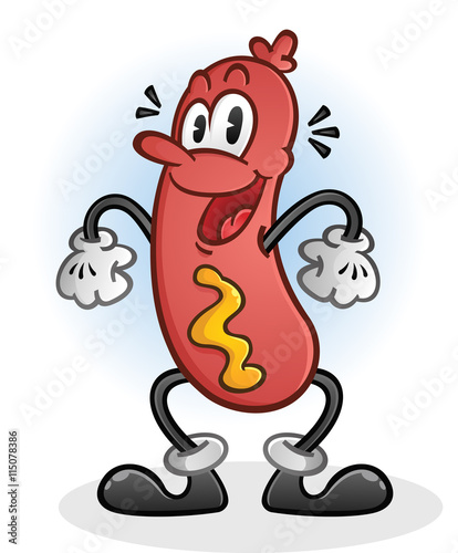 Vintage Hot Dog Cartoon Character