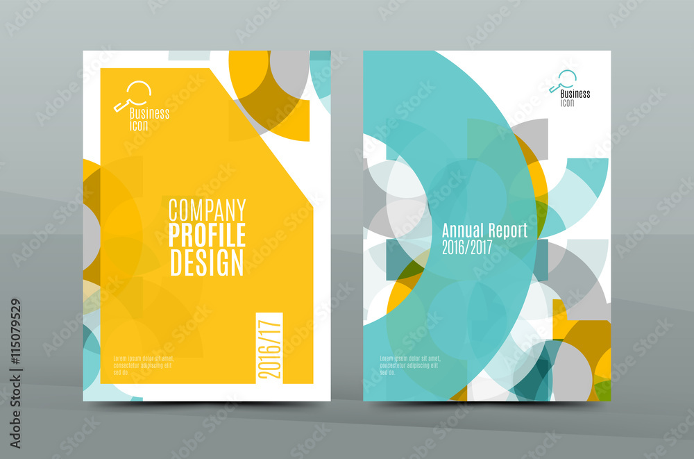 Geometric mosaic design, a4 size business corporate correspondence letter cover