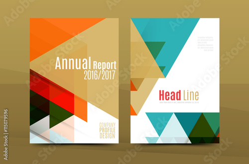 Geometric mosaic design, a4 size business corporate correspondence letter cover