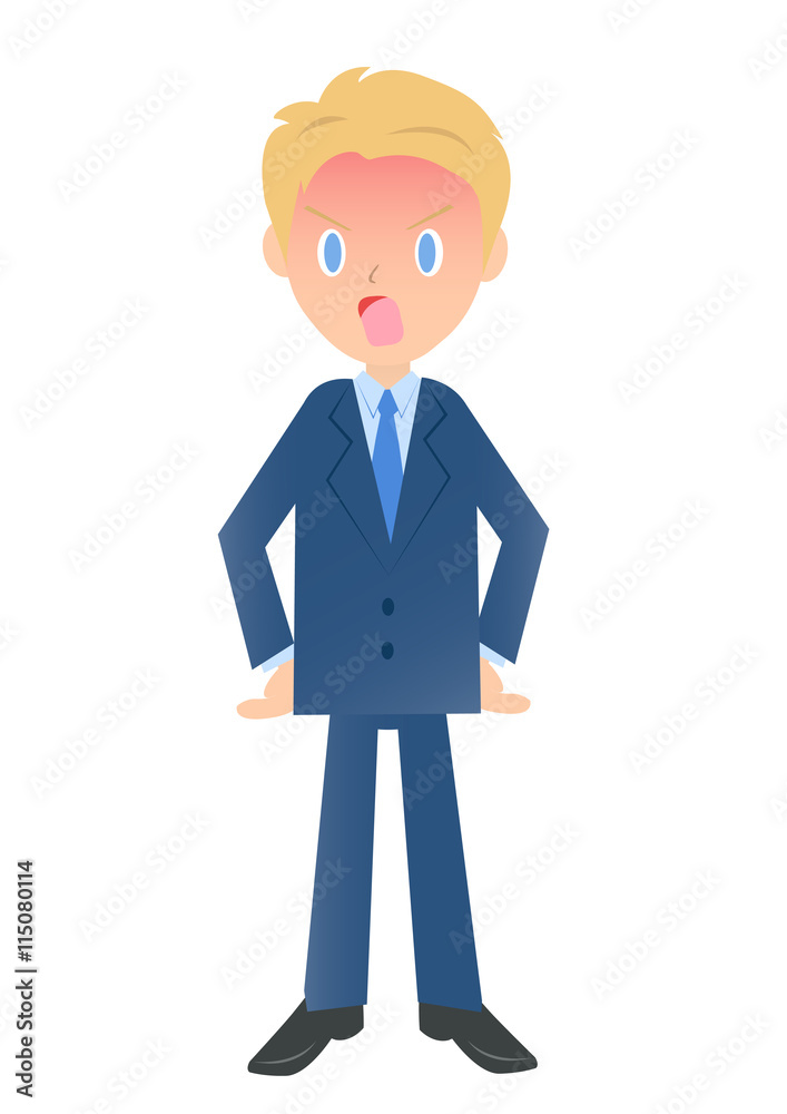 少し怒るビジネスマン 男性会社員のイラスト素材 少し怒るビジネスマン 男性会社員のイラスト素材