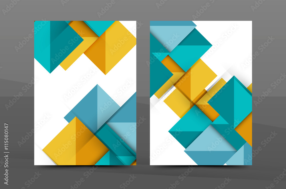 Squares and triangles annual report cover template