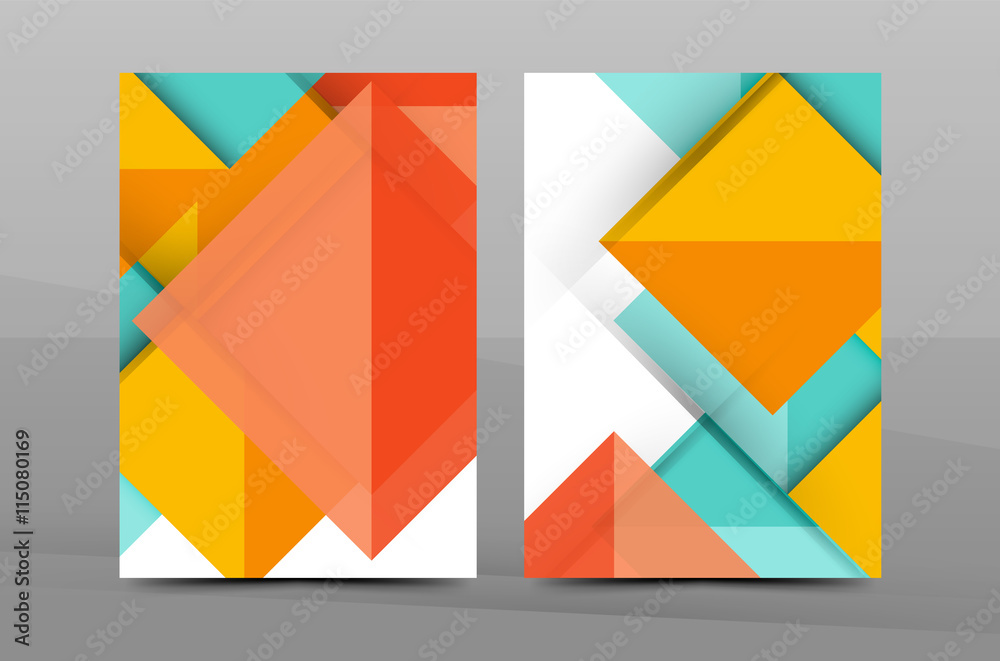 Squares and triangles annual report cover template