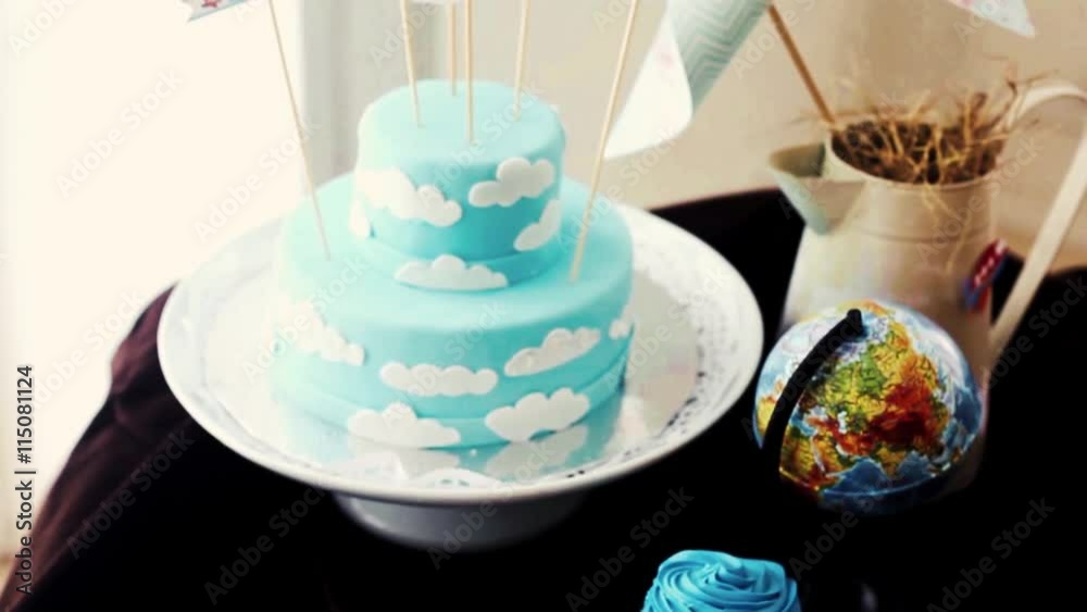 blue cupcakes, muffins, baby birthday, cloud cake mastic decorated blue cupcakes, muffins, baby birthday, cloud cake mastic decorated